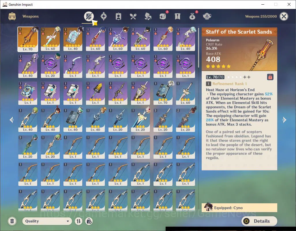 Genshin Impact Accounts Asia|AR 48|4 Limited +3(*5Weapon)| [Cyno+Sign] Col image 4