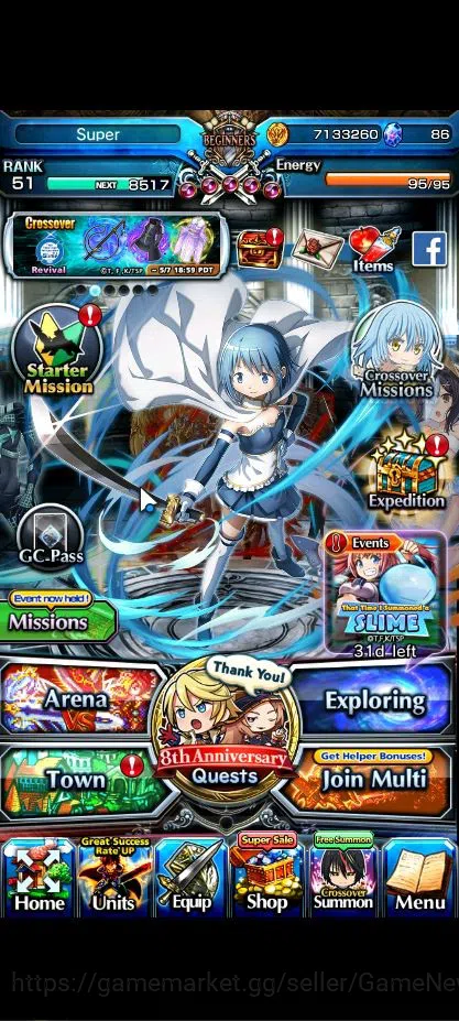 Grand Summoners Accounts End-Game Global|Rank 51|7 Asc+ 1 TW|Sayaka+TW,Inumuta,S Miyu,Kirisame,Chloe,Rin & Luvia,NF 1