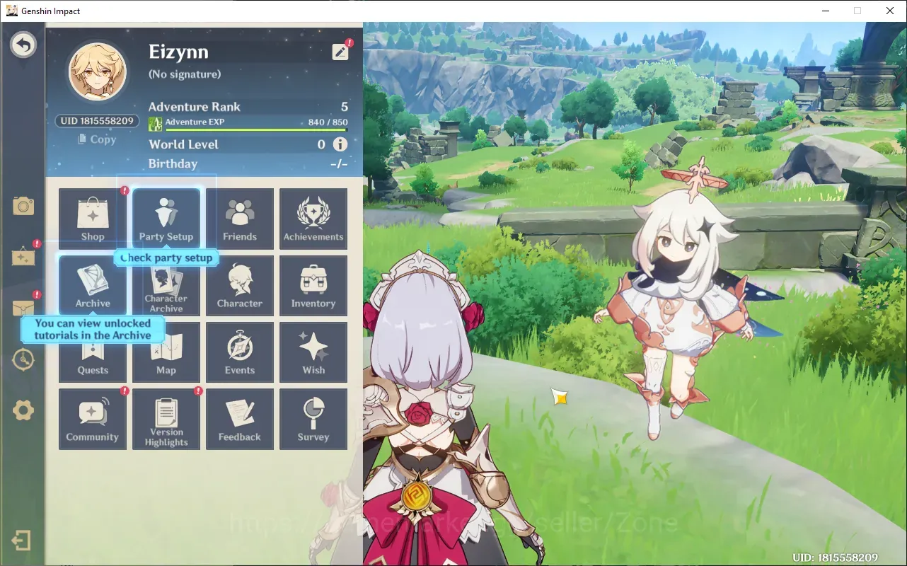 Genshin Impact Accounts Starter ASIA|AR 5|Fresh Starter 1 Limited (Vodyanitsa)|MC Aether|Low Explore|User and BD Unset|Check 1