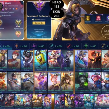 Mobile Legends: Bang Bang Accounts Smurf BEST OFFER | HERO 133 | SKIN 266 | NATALIA COLLECTOR | VALE NARUTO | BADANG SAINT