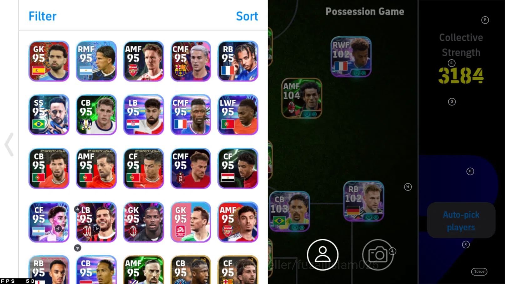 eFootball Accounts Starter Collective strength 3182  |  105 Bebeto +105 Gerrard +104 Donadoni And many more player 2