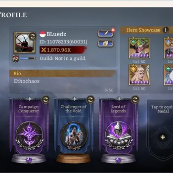 Watcher of Realms Accounts End-Game Global 60xx|Power 1,8M|5 Lord:Iovar,KingHarz,Laya,Morrigan,Elddr|30