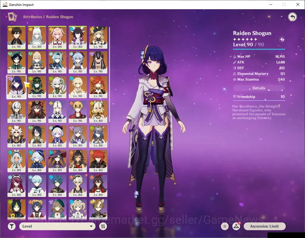Genshin Impact Accounts ASIA|AR60|Endgame|PremTim Nefer,Zibai,Mavu|21Limit image 12