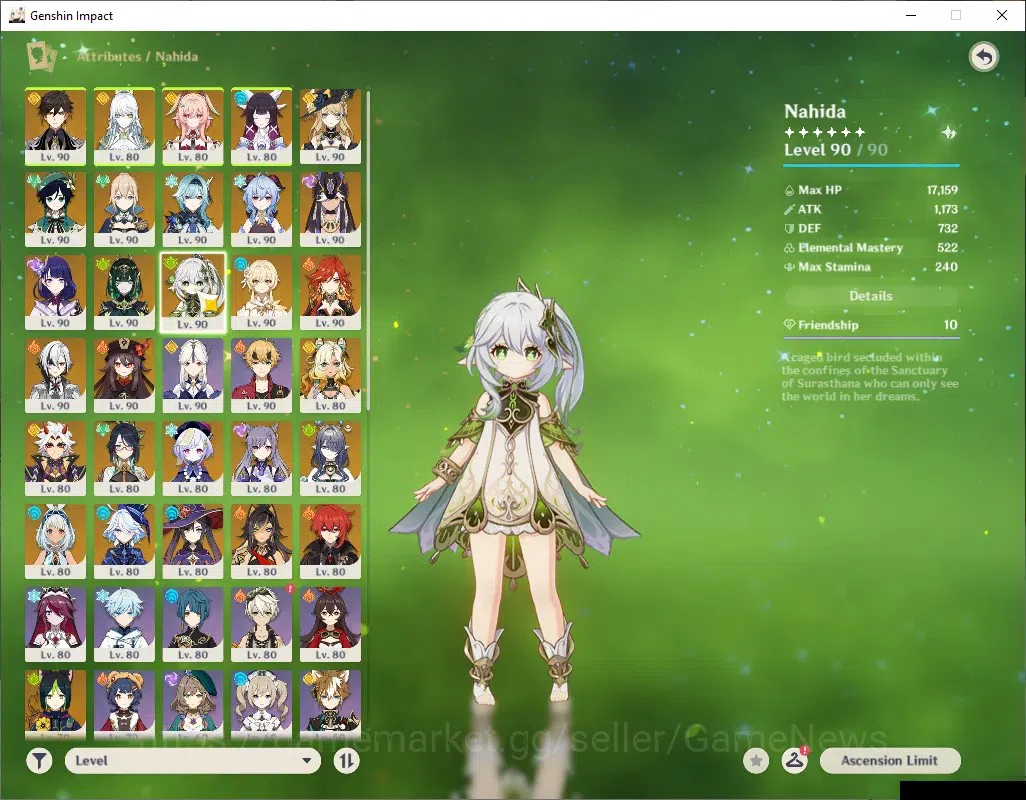 Genshin Impact Accounts ASIA|AR60|Endgame|PremTim Nefer,Zibai,Mavu|21Limit image 14