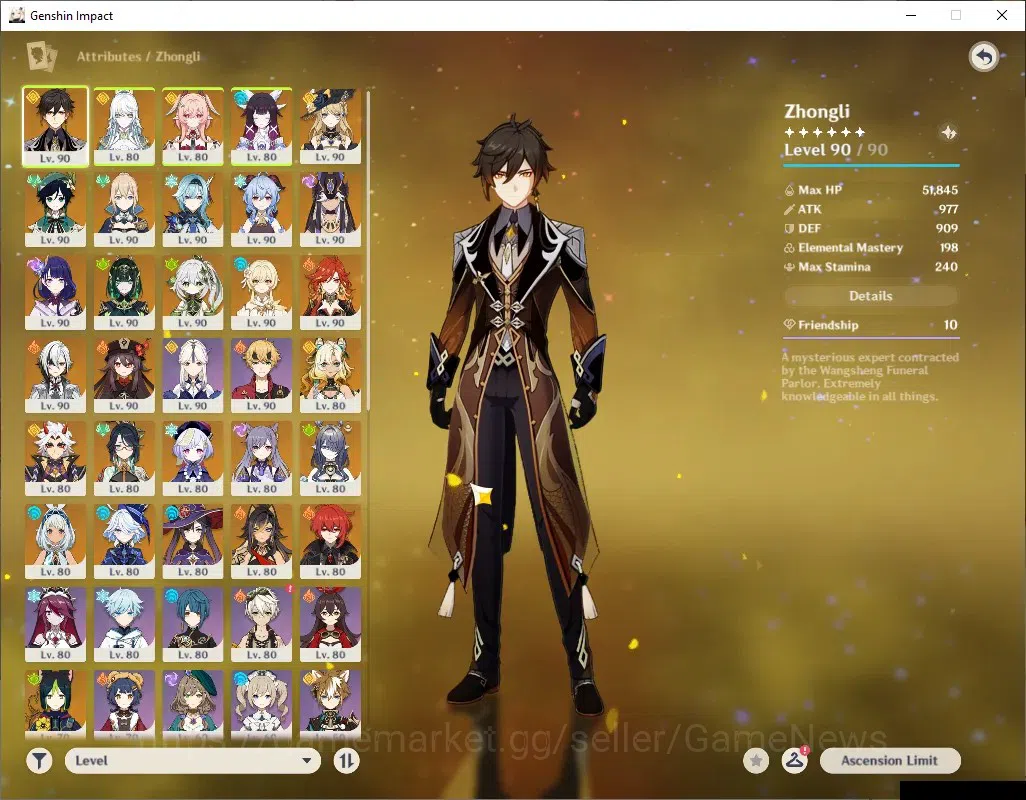 Genshin Impact Accounts ASIA|AR60|Endgame|PremTim Nefer,Zibai,Mavu|21Limit image 3