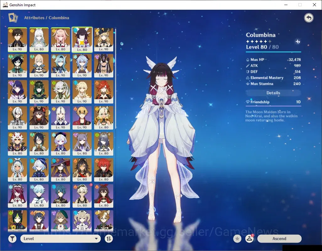 Genshin Impact Accounts ASIA|AR60|Endgame|PremTim Nefer,Zibai,Mavu|21Limit image 6