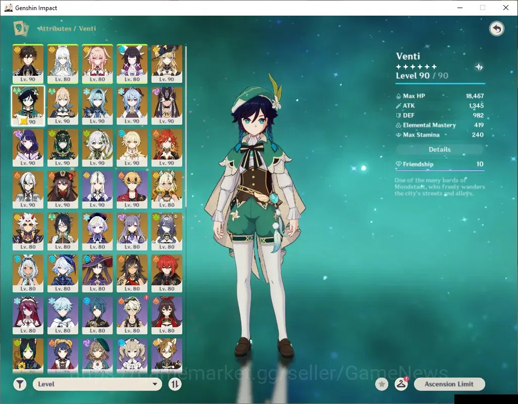 Genshin Impact Accounts ASIA|AR60|Endgame|PremTim Nefer,Zibai,Mavu|21Limit image 8