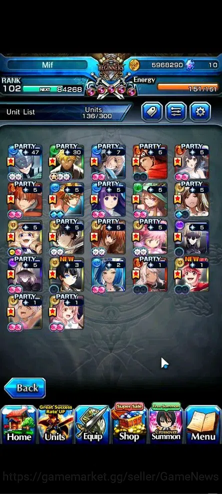 Grand Summoners Accounts Global|Rank 102|22 Ascend+10 TW|[Inumuta,Fen,Madok image 4