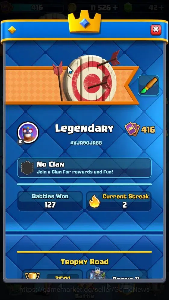 Clash Royale Accounts KTL 10|Trophy 3501|Card 52/121|1 Hero 3 EVO 20 Epi image 2