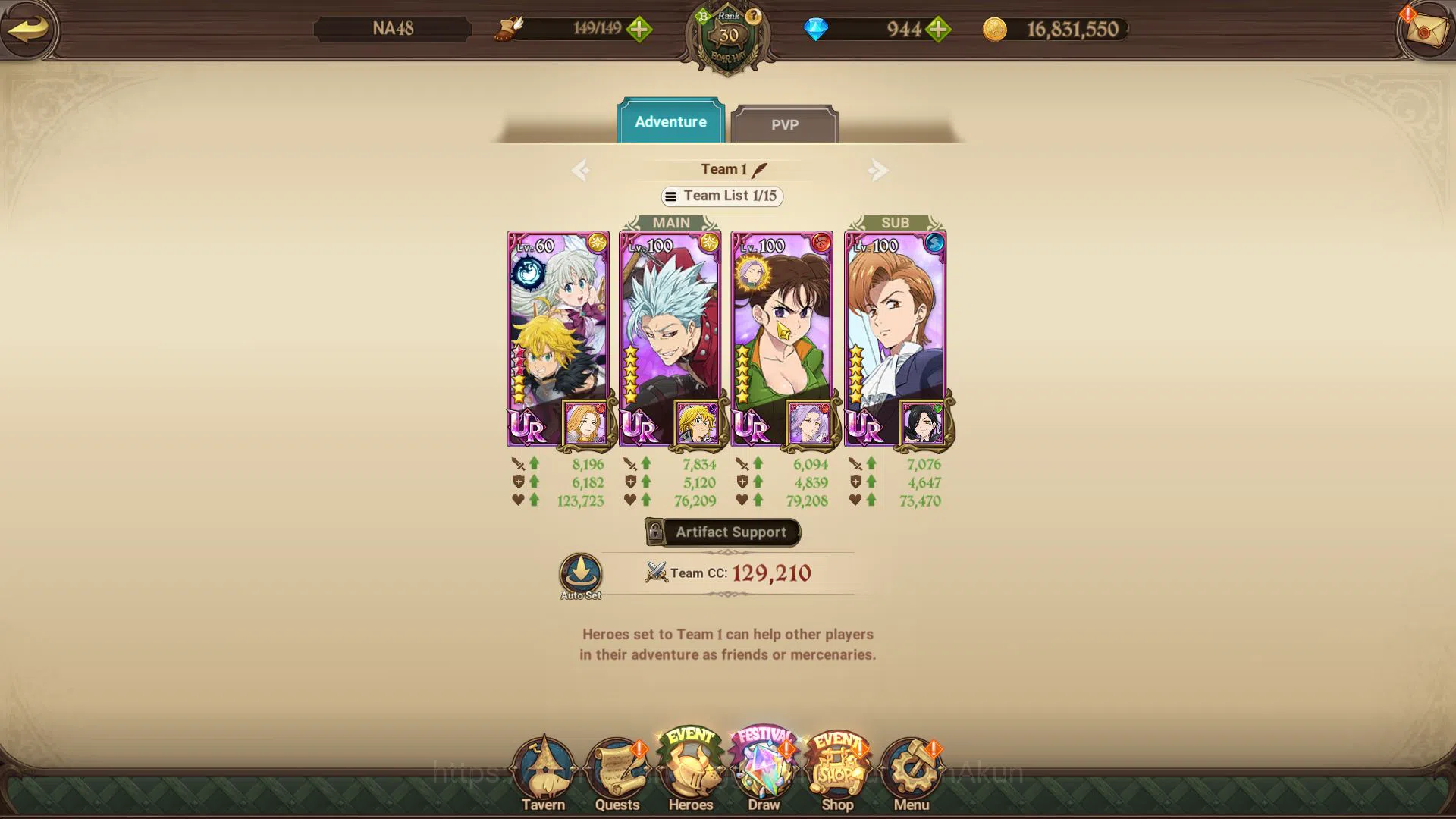 The Seven Deadly Sins: Grand Cross Accounts Global | 965K CC | Starter | CH 4 | 3 UR + 944 Dm  image 4