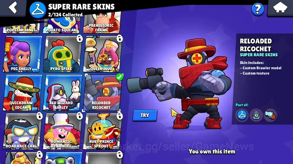 Brawl Stars Accounts 1018 Trophy|18 Brawlers 2 Max (Pierce,Edgar)|10k Bling 6k PP|1 Legendary (Tusked Nita),4 Mythic,2 18