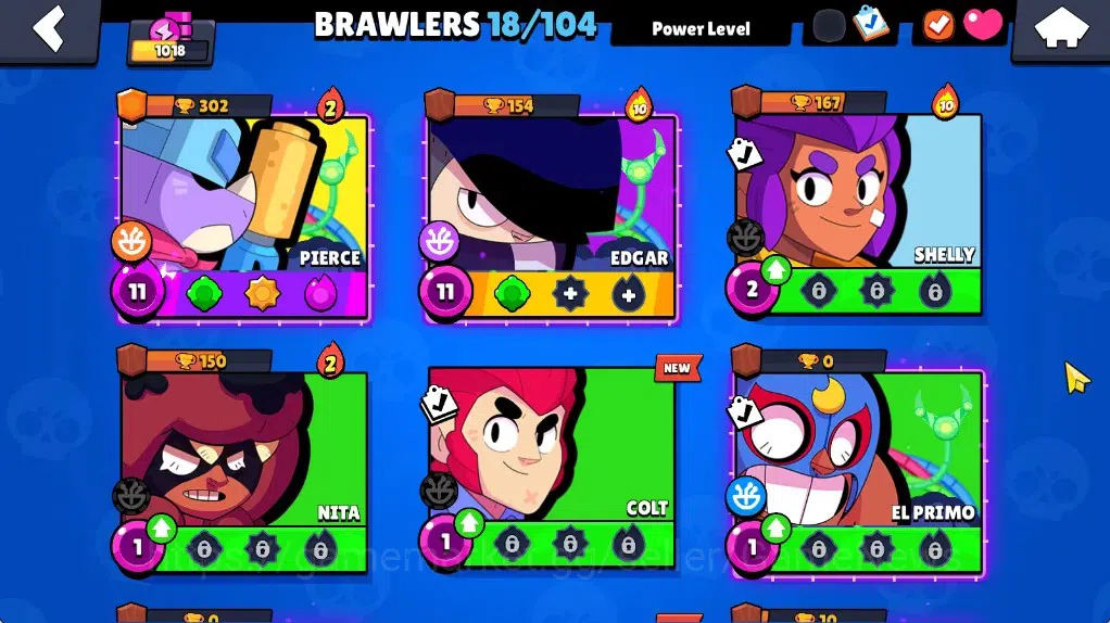 Brawl Stars Accounts 1018 Trophy|18 Brawlers 2 Max (Pierce,Edgar)|10k Bling 6k PP|1 Legendary (Tusked Nita),4 Mythic,2 7