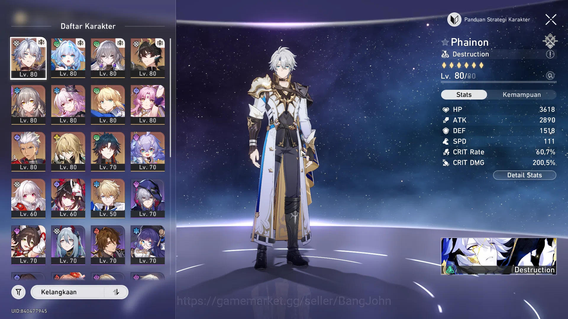Honkai Star Rail Accounts ASIA TL67 | 5 Limit + Sign | FuXuan Luocha Sparkle image 2
