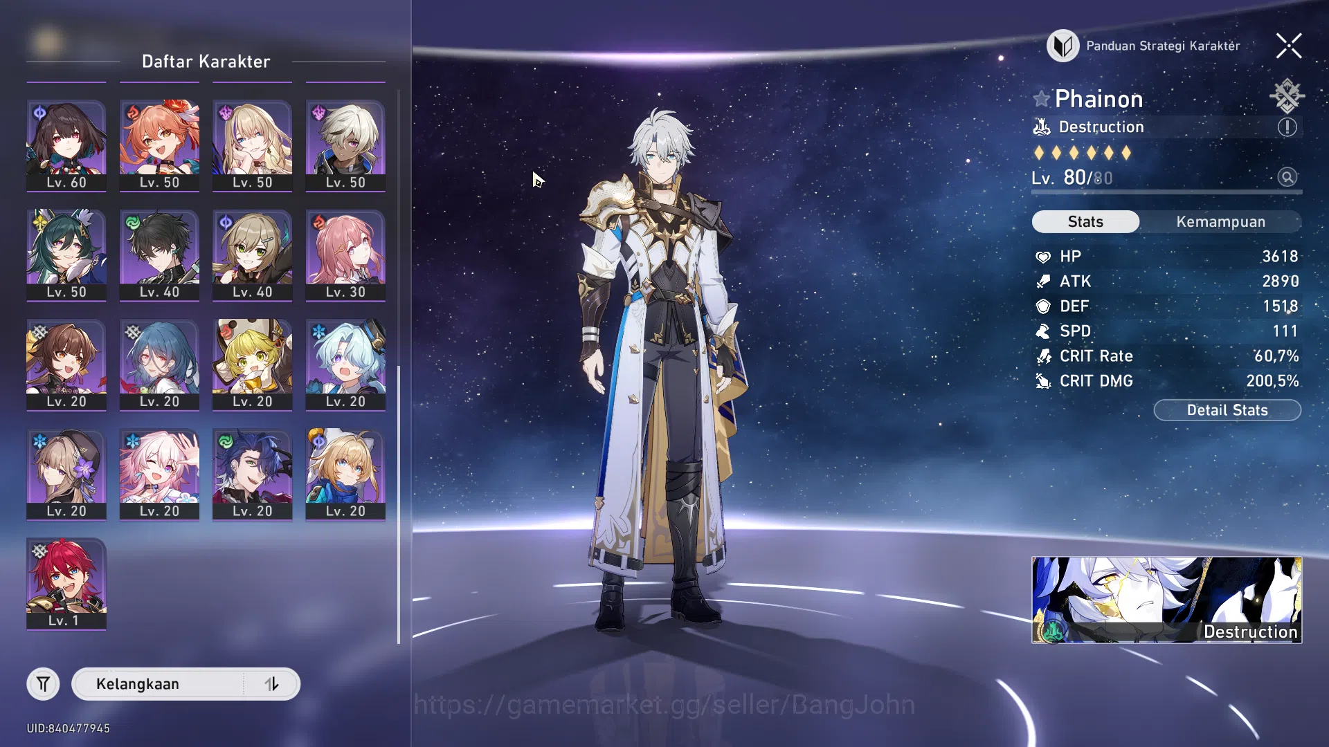 Honkai Star Rail Accounts ASIA TL67 | 5 Limit + Sign | FuXuan Luocha Sparkle image 3