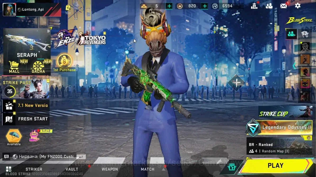 Blood Strike Accounts ASIA|Legendary Spear-Glory|Epic Origin-12-Abyss Te image 1