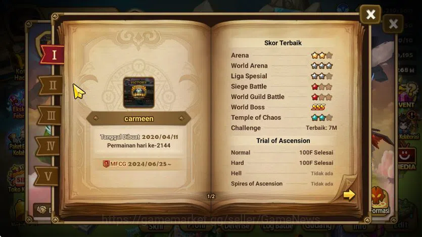 Summoners War: Sky Arena Accounts End-Game ASIA + SUPER GACHA 2 DL(Eleanor+nigong)|100+ Nat5|Many Skin&Aura|77 LD Scroll 2