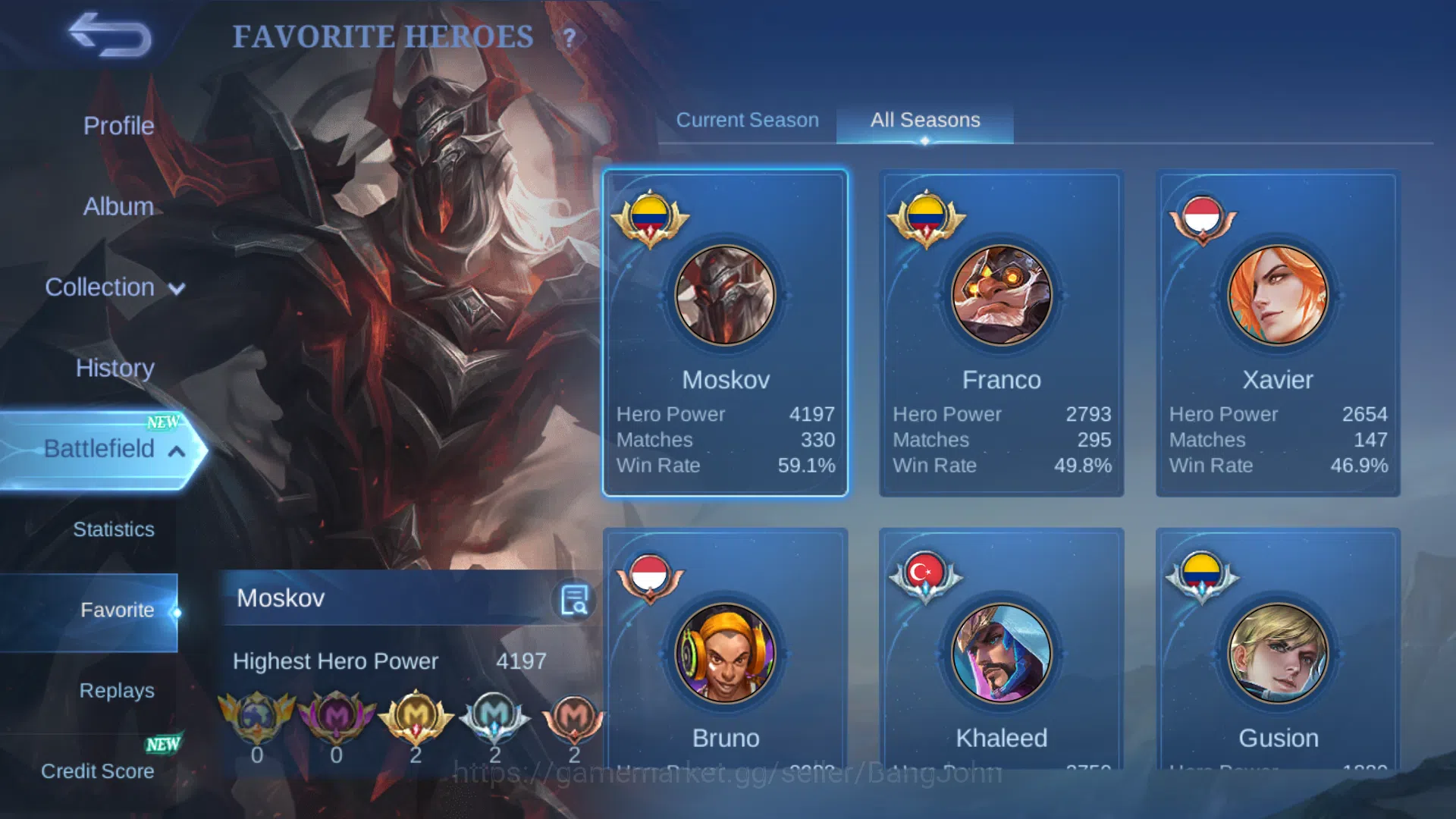 Mobile Legends: Bang Bang Accounts Hero 91 | Skin 180 | Emblem Max 4 | Prime Claude | image 4