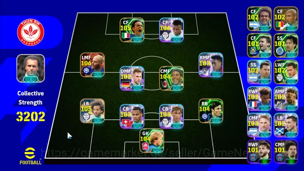 eFootball Accounts Mid-Tier Android|Power 3202|Big Time Federico Dimarco|10 Epic Marcelo X Naruto,Filippo Inzaghi|11 Show 1