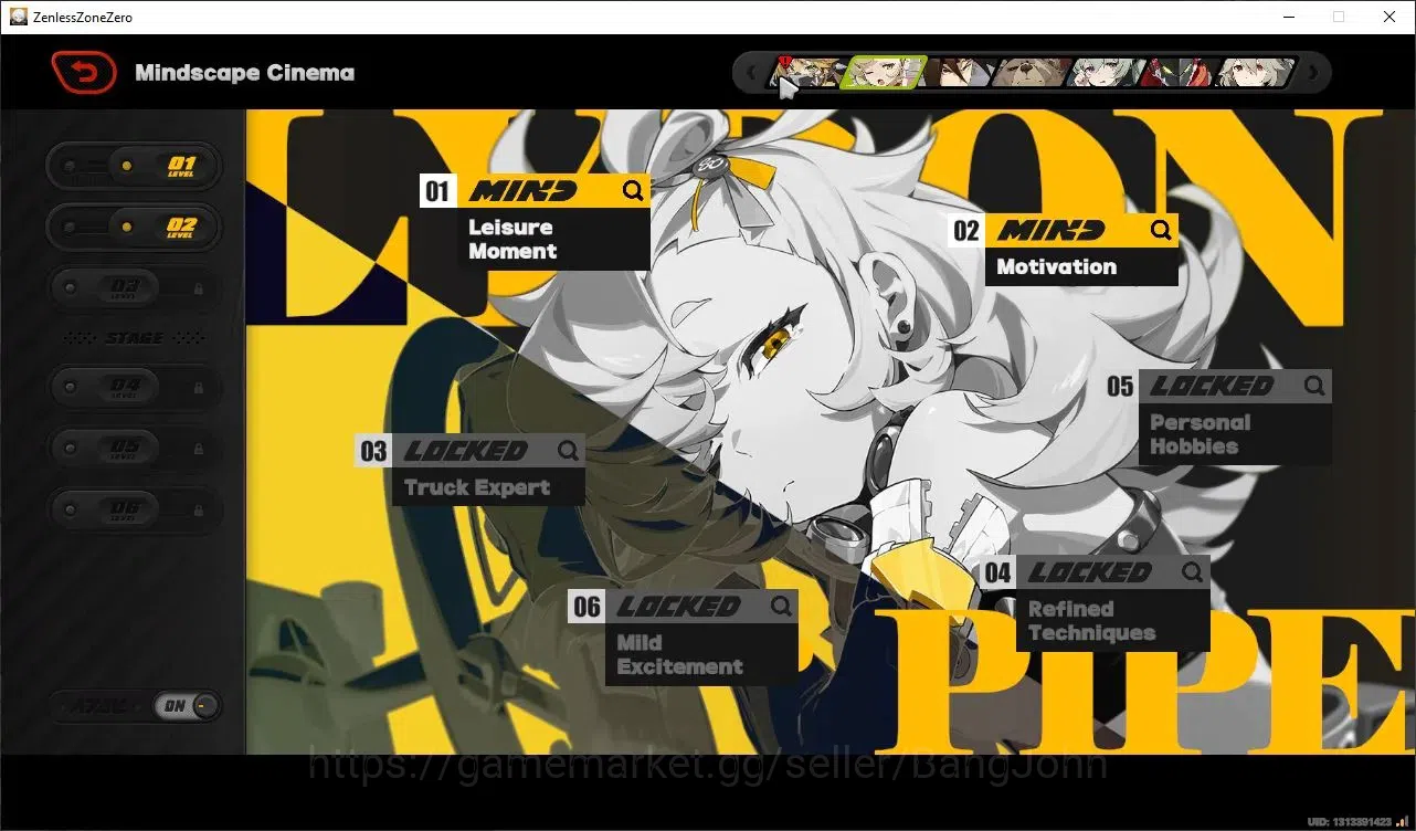 Zenless Zone Zero Accounts Starter ASIA|IK 54|4 Limited [YSG+sign,Yixuan+Sign.Dailyn,Zhao]|1 Skin|8 S-Rank Bangboo|Mc 10