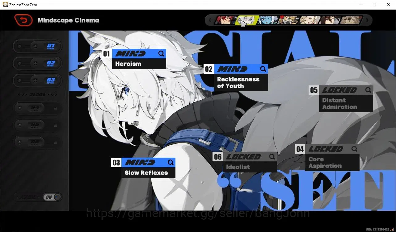 Zenless Zone Zero Accounts Starter ASIA|IK 54|4 Limited [YSG+sign,Yixuan+Sign.Dailyn,Zhao]|1 Skin|8 S-Rank Bangboo|Mc 13