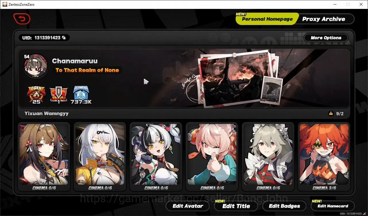 Zenless Zone Zero Accounts Starter ASIA|IK 54|4 Limited [YSG+sign,Yixuan+Sign.Dailyn,Zhao]|1 Skin|8 S-Rank Bangboo|Mc 2