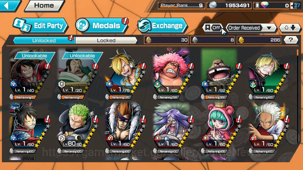 One Piece Bounty Rush Accounts Global|6 EX|G5 Monkey D.Luffy,BP Kuzan,RO Roronoa image 6