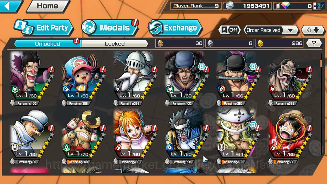 One Piece Bounty Rush Accounts Global|6 EX|G5 Monkey D.Luffy,BP Kuzan,RO Roronoa image 7