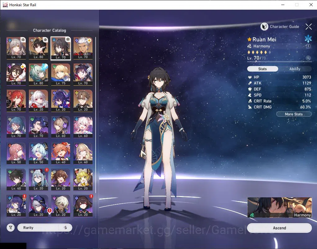 Honkai Star Rail Accounts Mid Game Asia|TL 66| 6 Limited | Saber,Hysilens,Anaxa,Ruan Mei,Archer,Dante |Mc 3