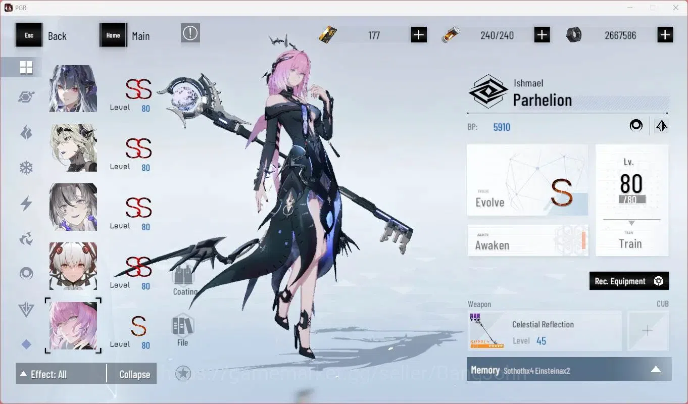 Punishing: Gray Raven Accounts End-Game ASIA | L90|SSS Vera R,SSS Yata F,(SS Lucia CW,SS Lucia IC,SS Selena P,SS Teddy 13