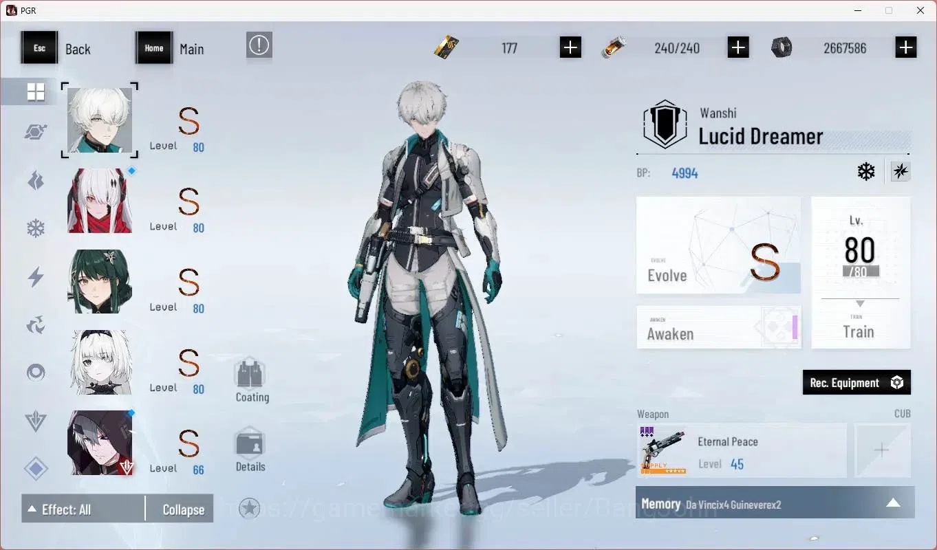 Punishing: Gray Raven Accounts End-Game ASIA | L90|SSS Vera R,SSS Yata F,(SS Lucia CW,SS Lucia IC,SS Selena P,SS Teddy 14