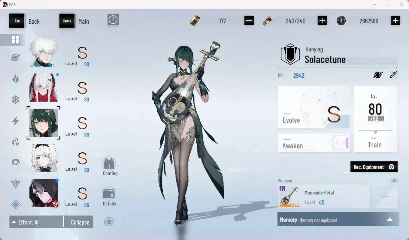Punishing: Gray Raven Accounts End-Game ASIA | L90|SSS Vera R,SSS Yata F,(SS Lucia CW,SS Lucia IC,SS Selena P,SS Teddy 16