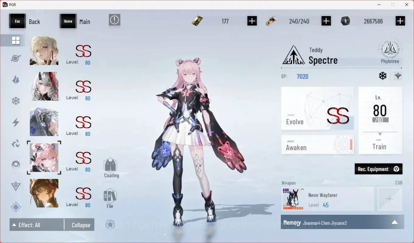 Punishing: Gray Raven Accounts End-Game ASIA | L90|SSS Vera R,SSS Yata F,(SS Lucia CW,SS Lucia IC,SS Selena P,SS Teddy 7