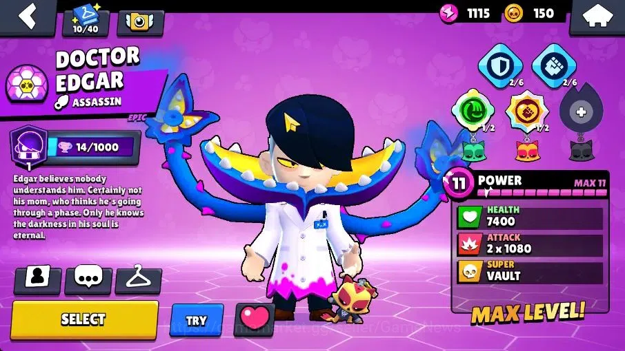 Brawl Stars Accounts 1173 Trophy|20 Brawlers 2 Max Lvl [Edgar,Shelly]|1 Prestige|13 Skin|2 Epic [Stellar Shelly] 2 SR|CN 15