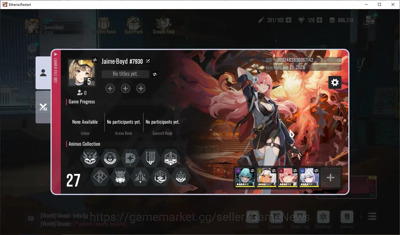 Etheria: Restart Accounts Global-S25|Lv5|Starter|4 SSR[Lian,DokiDoki,Ninfoni image 5