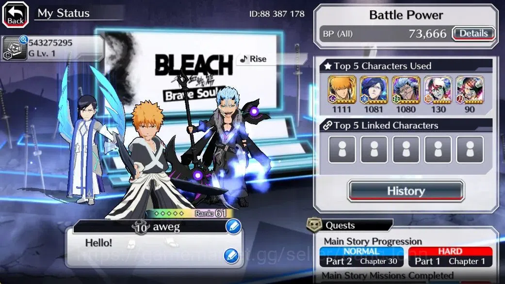 Bleach: Brave Souls Accounts GLOBAL]20k Orb+Fresh All Story|IchigoTYBW2024,Grim image 2