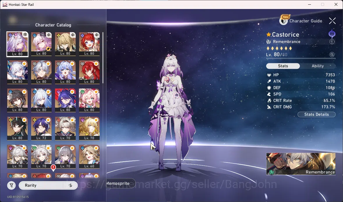 Honkai Star Rail Accounts ASIA|TL70|23 Limit|Castorice,Evernight,Hyacine,Tri image 3