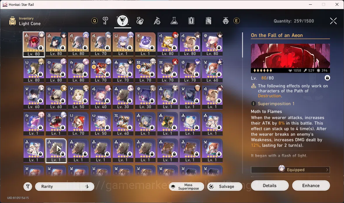 Honkai Star Rail Accounts ASIA|TL70|23 Limit|Castorice,Evernight,Hyacine,Tri image 5