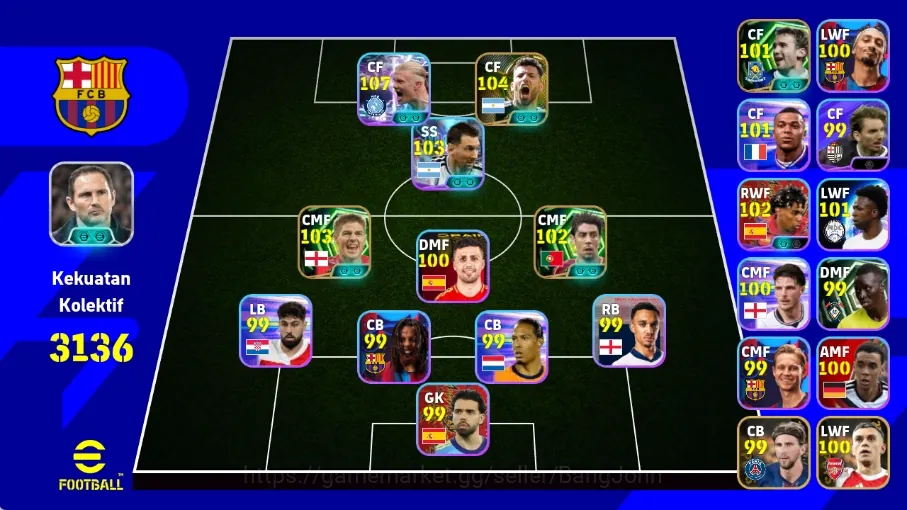 eFootball Accounts Others Android|PW 3136|Erling Haaland ShowT,Sergio Aguero Epic,Rul Costa Epic,Steven Gerrard 1