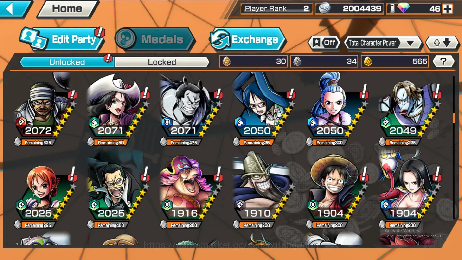 One Piece Bounty Rush Accounts GLOBAL|GF 565|4Ex|Monkey D Luffy,St Nusjuro,Law,Ka image 5