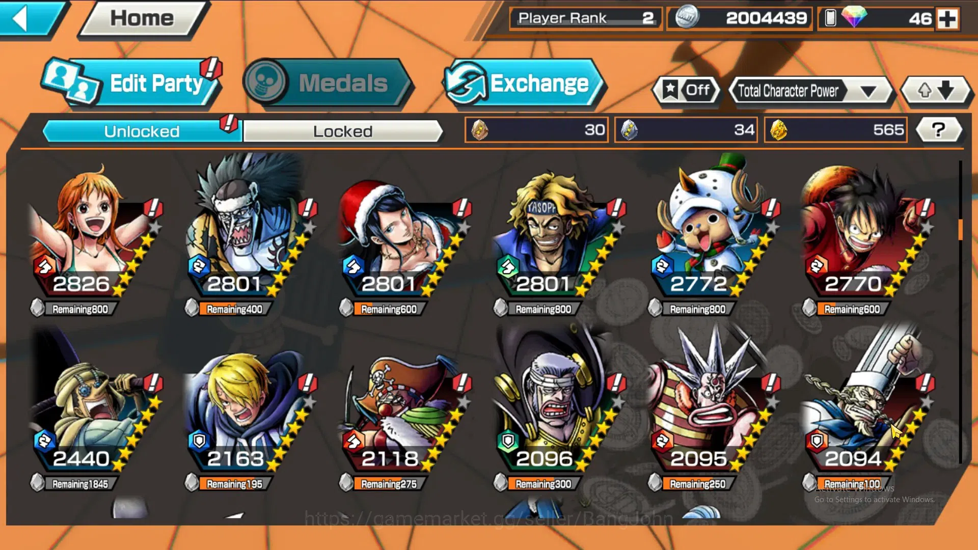 One Piece Bounty Rush Accounts GLOBAL|GF 565|4Ex|Monkey D Luffy,St Nusjuro,Law,Ka image 6