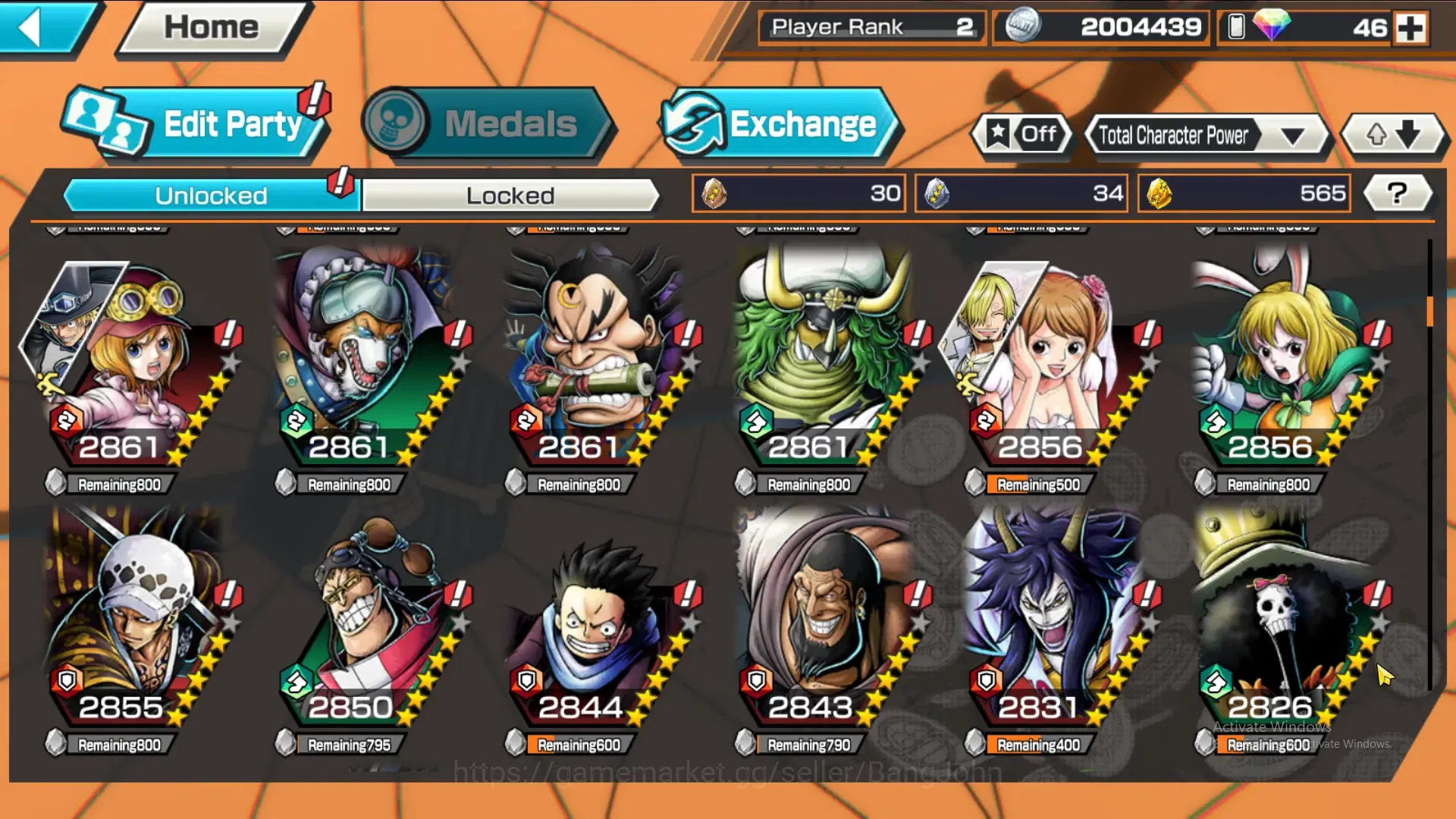 One Piece Bounty Rush Accounts GLOBAL|GF 565|4Ex|Monkey D Luffy,St Nusjuro,Law,Ka image 7