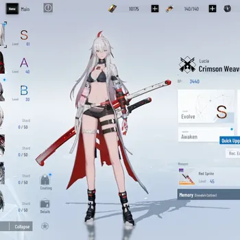 Punishing: Gray Raven Accounts Mid-Game NA |Lv 41| S Lucia Crimson Weave |10k Black Cards|1 S Omniframe, 1 Wpn Selector|Log