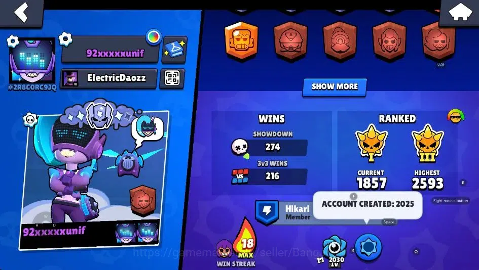 Brawl Stars Accounts Android | 6060 Thropy|40 Brawler Edgar,Leon,Shelly image 3