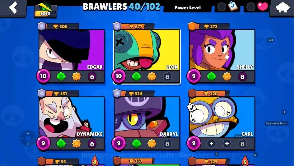 Brawl Stars Accounts Android | 6060 Thropy|40 Brawler Edgar,Leon,Shelly image 4