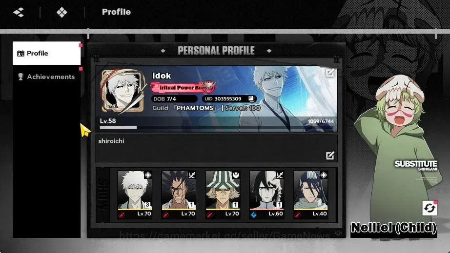 BLEACH: Soul Resonance Accounts NuverseSEA|Lvl 58|8 SSR|4 Sign|(Ichigo Inner Hollow B3+SignA2,Kisuke 2