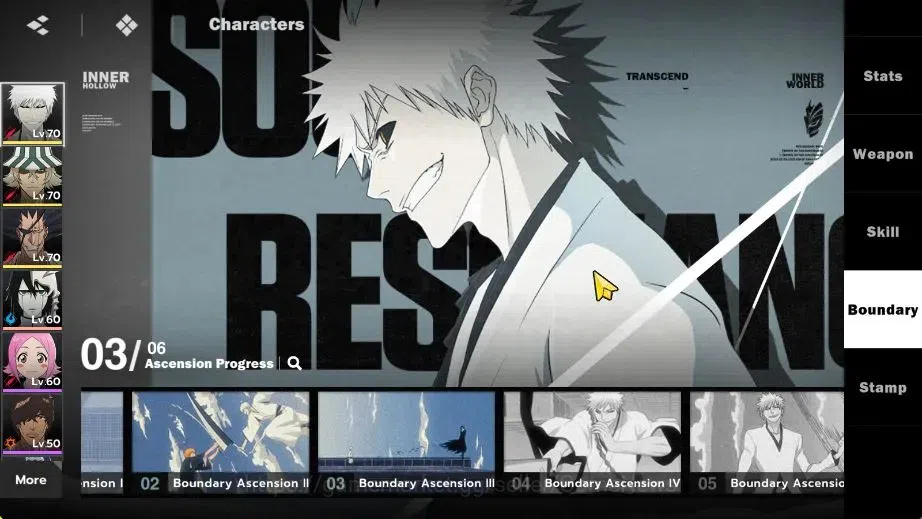BLEACH: Soul Resonance Accounts NuverseSEA|Lvl 58|8 SSR|4 Sign|(Ichigo Inner Hollow B3+SignA2,Kisuke 5