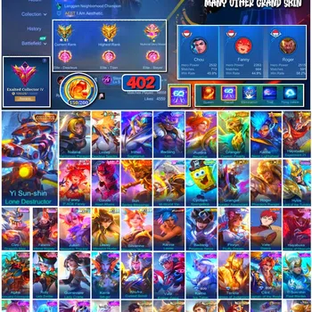 Mobile Legends: Bang Bang Collector #3758 402 Skins | Collectors Yin Sun Shin & Natali image 1