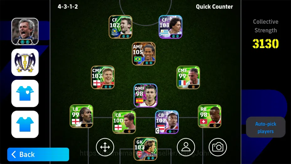eFootball Accounts Others Mobile|PW 3121|Xavi Epic,New James Rodriguez ShowT,New Marc Cucurella ShowT,Steven Gerrard 1