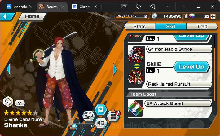 One Piece Bounty Rush Accounts Others GLOBAL|EX 3|PR 2|T5E St.Nusjuro,Divine Shank,Great Edward Newgate,etc|Log Bandai|Check 6