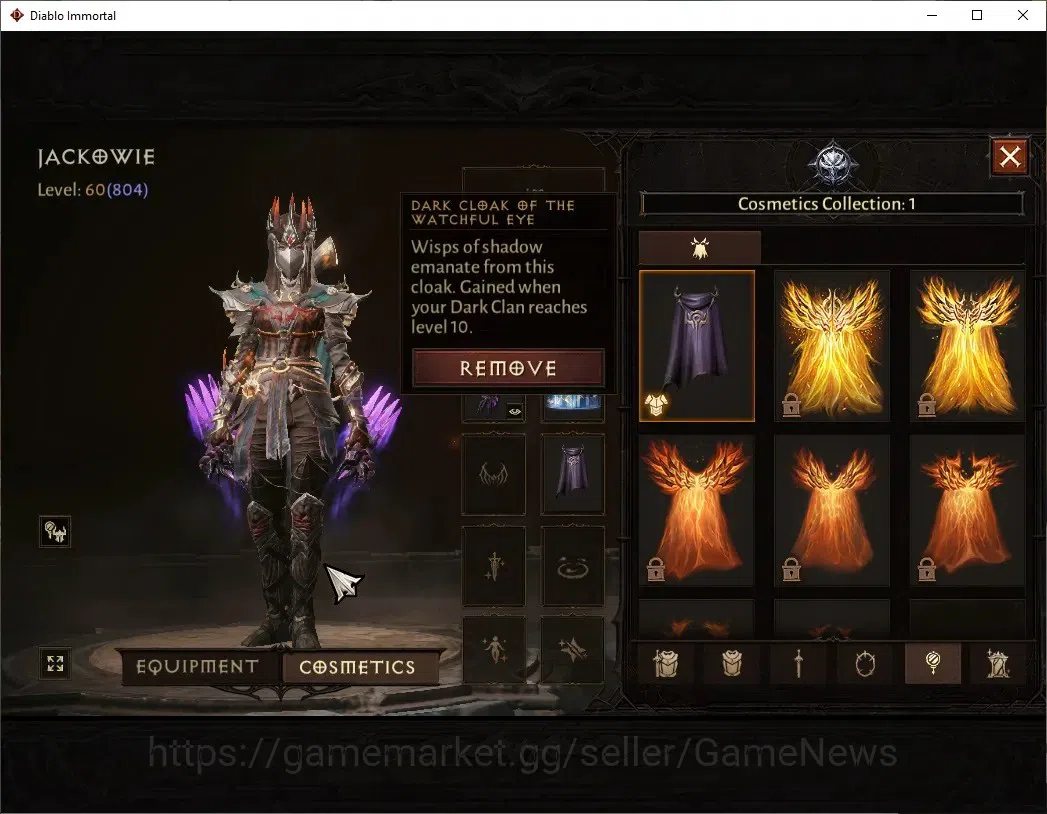 Diablo Immortal Accounts SA - Malah|CS ON|Lv60(804)|Tempest|35k CR|Reso 360 image 11